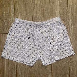 White Rave Bottom Drawstring Shorts